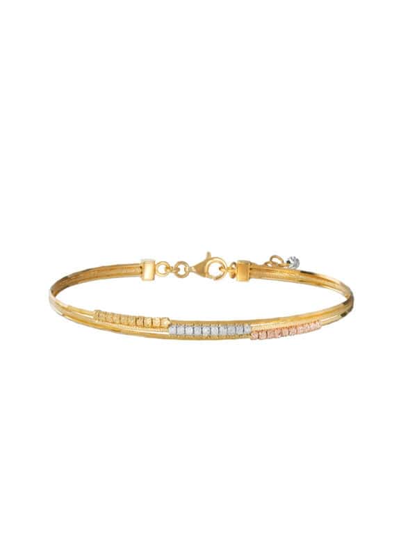 TOMEI Lusso Italia Trio-Tone Bangle, Yellow Gold 916