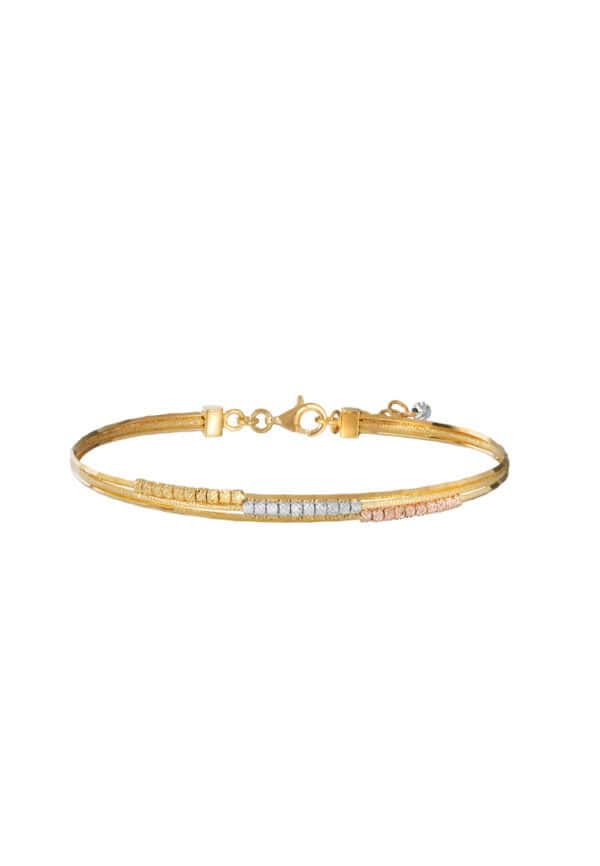 TOMEI Lusso Italia Trio-Tone Bangle, Yellow Gold 916