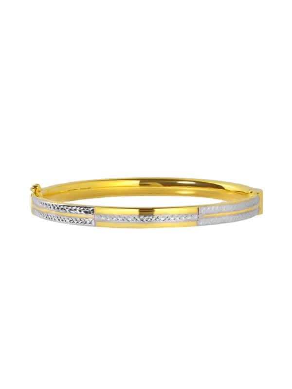 TOMEI Dual-Tone Bangle, Yellow Gold 916