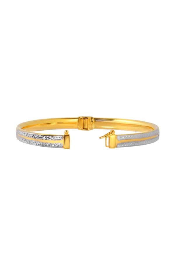 TOMEI Dual-Tone Bangle, Yellow Gold 916