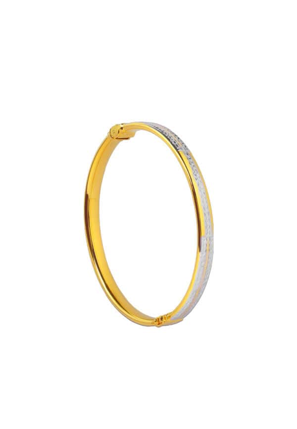 TOMEI Dual-Tone Bangle, Yellow Gold 916