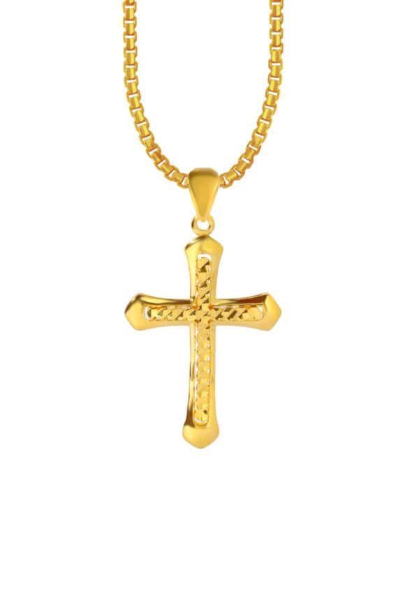 TOMEI Cross Pendant, Yellow Gold 916