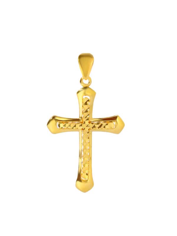 TOMEI Cross Pendant, Yellow Gold 916