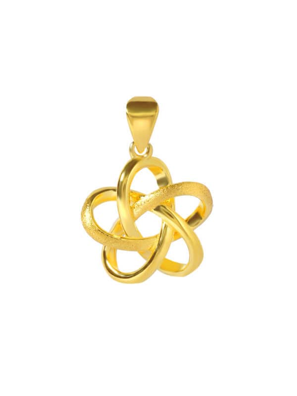 TOMEI Flower Knot Pendant, Yellow Gold 916