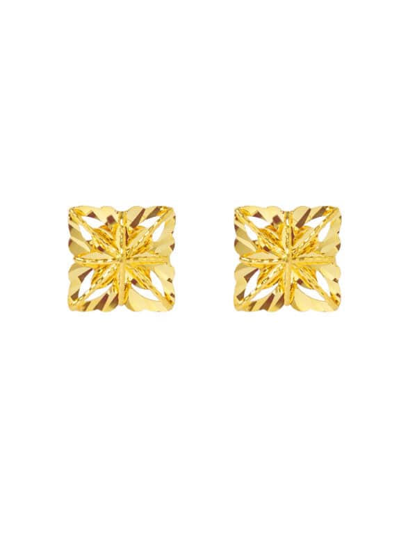 TOMEI Flower Earrings, Yellow Gold 916