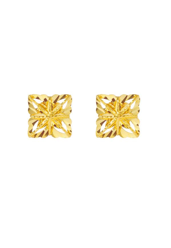 TOMEI Flower Earrings, Yellow Gold 916