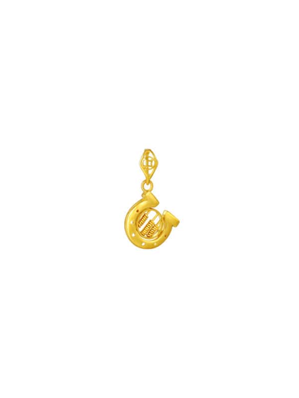 TOMEI Horse Shoe Abacus Pendant, Yellow Gold 916
