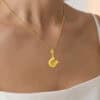 TOMEI Horse Shoe Abacus Pendant, Yellow Gold 916