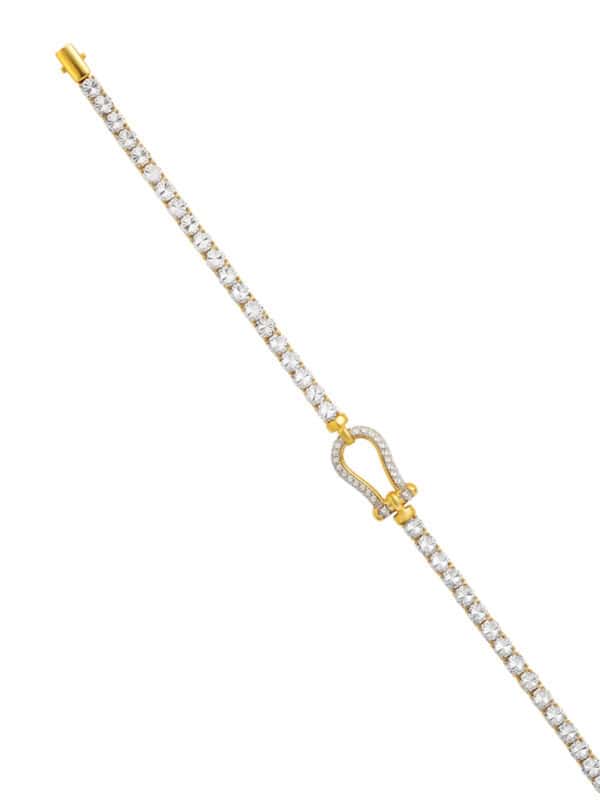 TOMEI Diamond Cut Collection Horse Hoof Bracelet, Yellow Gold 916