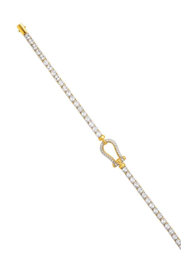TOMEI Diamond Cut Collection Horse Hoof Bracelet, Yellow Gold 916