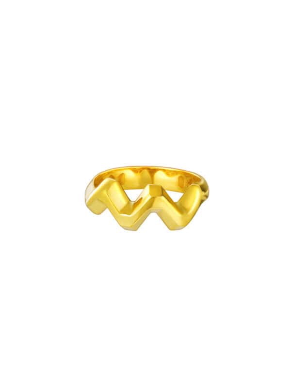 TOMEI Zigzag Ring, Yellow Gold 916
