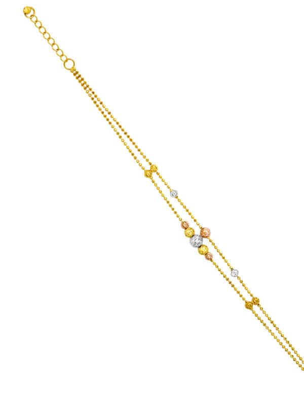 TOMEI Lusso Italia Trio-Tone Bracelet, Yellow Gold 916