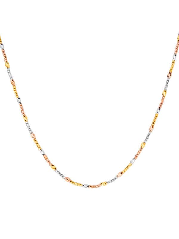 TOMEI Lusso Italia Trio-Tone Necklace, Yellow Gold 916