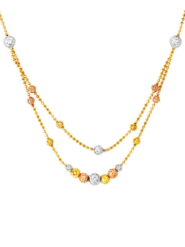 TOMEI Lusso Italia Trio-Tone Necklace, Yellow Gold 916