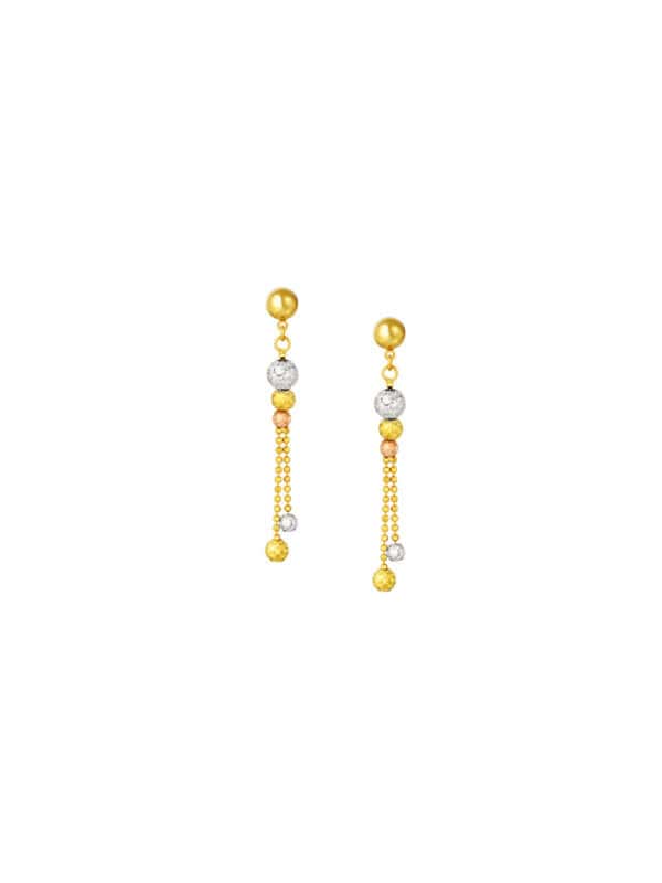 TOMEI Lusso Italia Trio-Tone Earrings, Yellow Gold 916