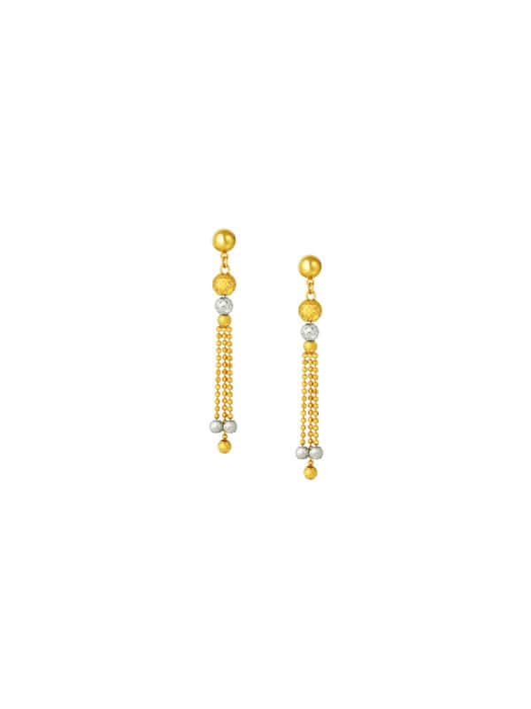 TOMEI Lusso Italia Dual-Tone Earrings, Yellow Gold 916