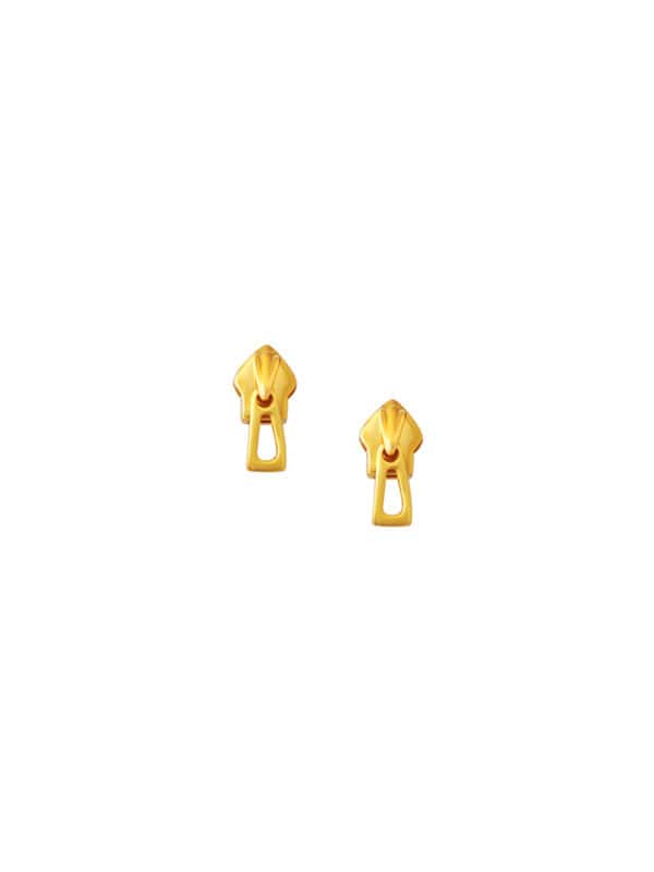 TOMEI Lusso Italia Zip Earrings, Yellow Gold 916