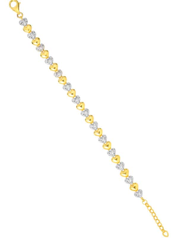 TOMEI Dual-Tone Love Bracelet, Yellow Gold 916