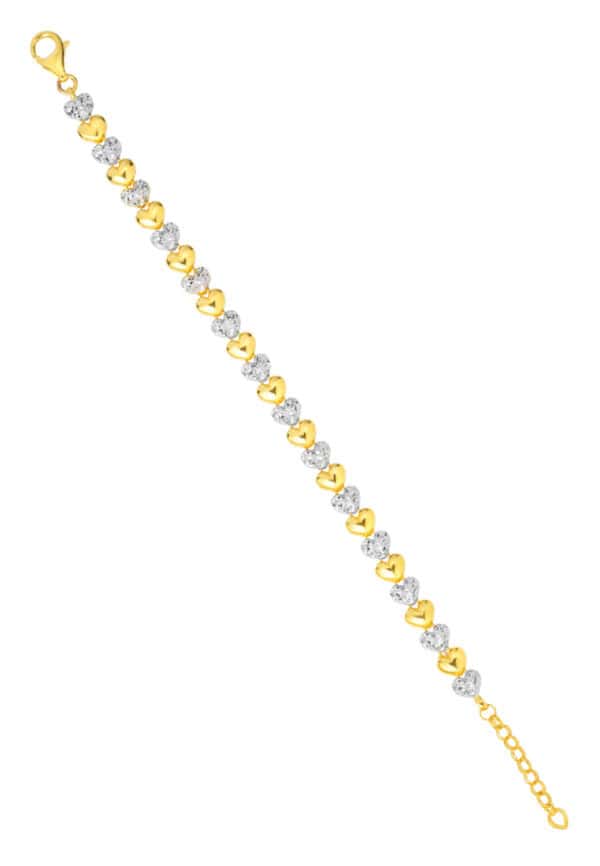 TOMEI Dual-Tone Love Bracelet, Yellow Gold 916
