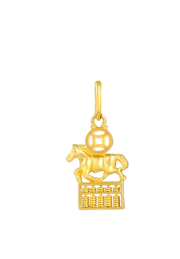 TOMEI Horse On Abacus Pendant, Yellow Gold 916