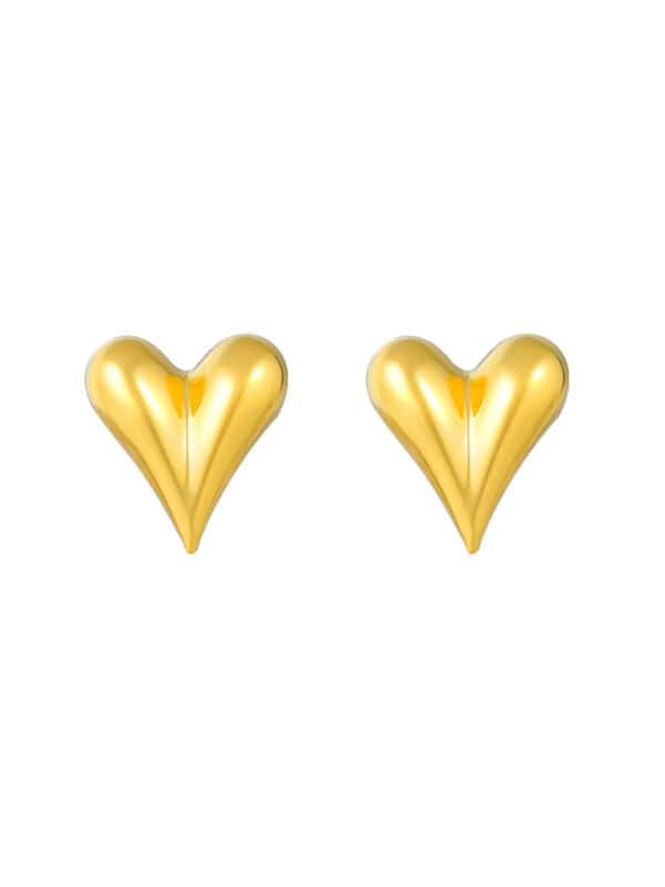 TOMEI Lusso Italia Heart Earrings, Yellow Gold 916