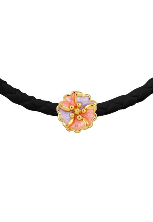 TOMEI Chomel Collection Flower Charm, Yellow Gold 916