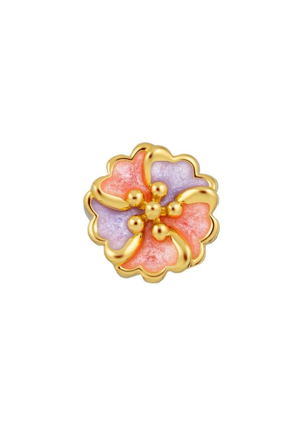 TOMEI Chomel Collection Flower Charm, Yellow Gold 916