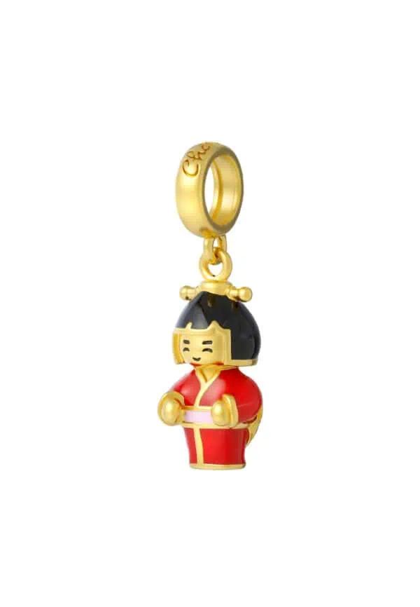 TOMEI Chomel Collection Lady Kimono Charm, Yellow Gold 916