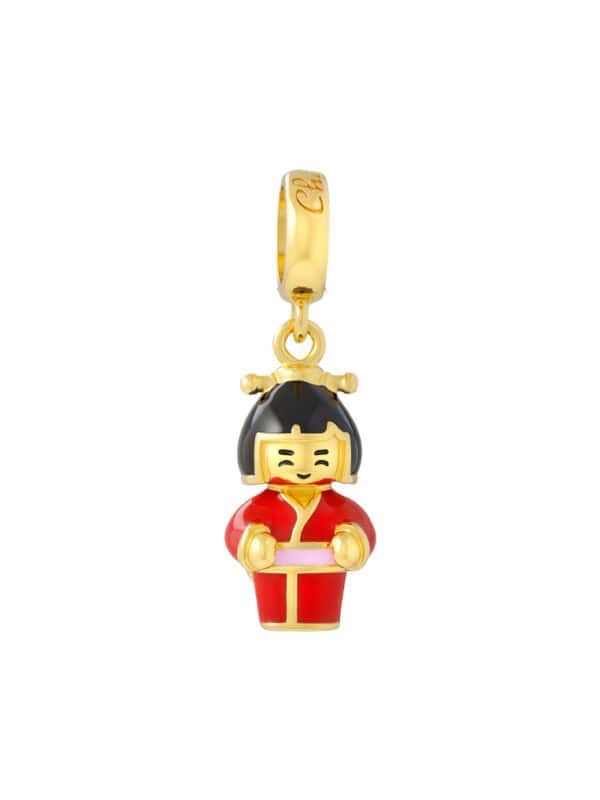 TOMEI Chomel Collection Lady Kimono Charm, Yellow Gold 916