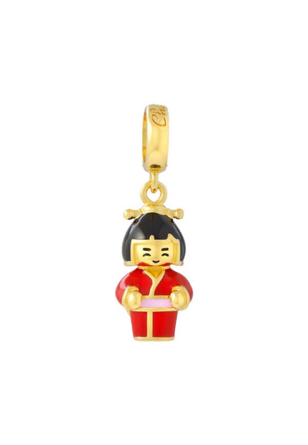 TOMEI Chomel Collection Lady Kimono Charm, Yellow Gold 916