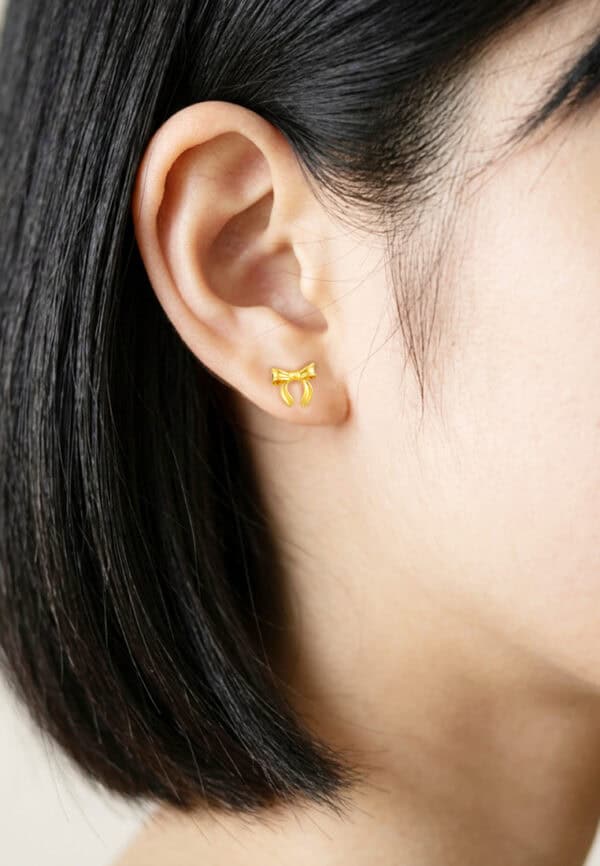 TOMEI Ribbon Earrings, Yellow Gold 916