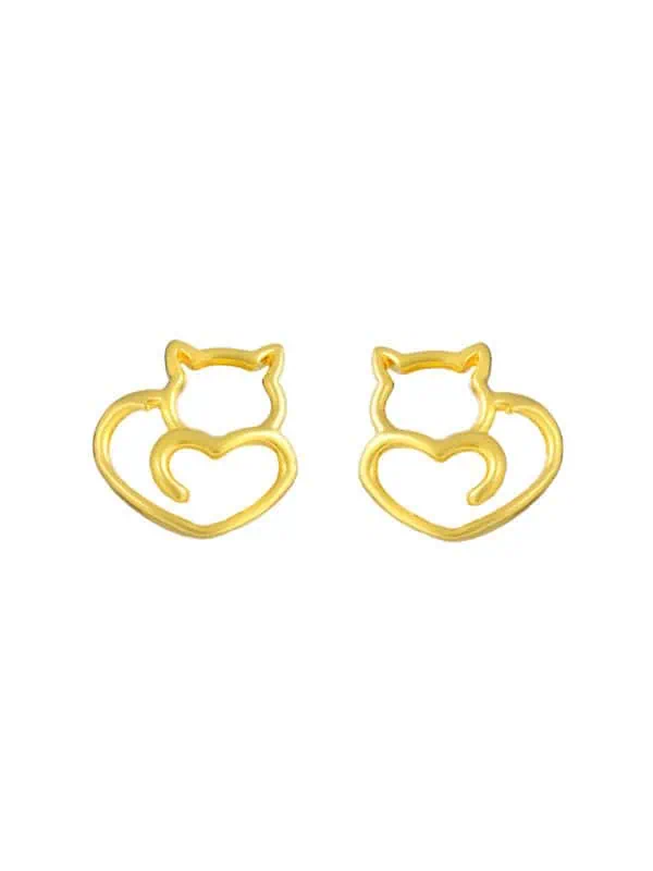 TOMEI Cat Earrings, Yellow Gold 916