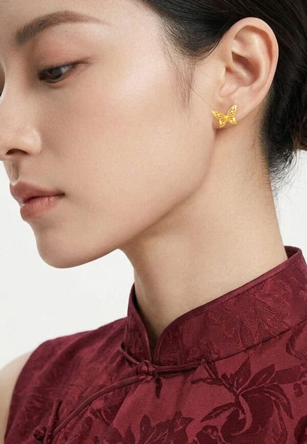 TOMEI Butterfy Earrings, Yellow Gold 916