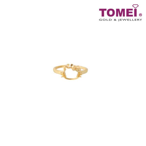 TOMEI I Sanrio Hello Kitty Hollow Ring, Yellow Gold  916 (HK-YG0731R-1C)