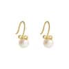 TOMEI Lovely Bow Tie Pearl Earrings, Yellow Gold 585