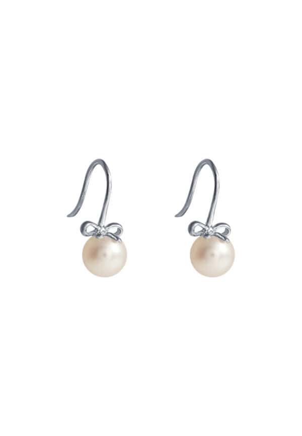 7170560-2782-0650717-1 TOMEI Lovely Bow Tie Pearl Earrings, White Gold 585