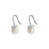 TOMEI Lovely Bow Tie Pearl Earrings, White Gold 585