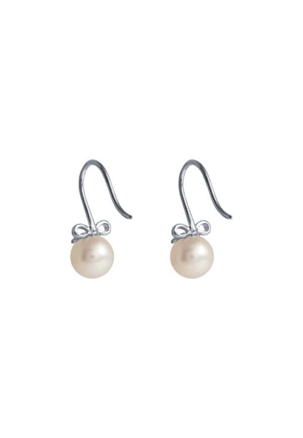 7170560-2782-0650717-2 TOMEI Lovely Bow Tie Pearl Earrings, White Gold 585