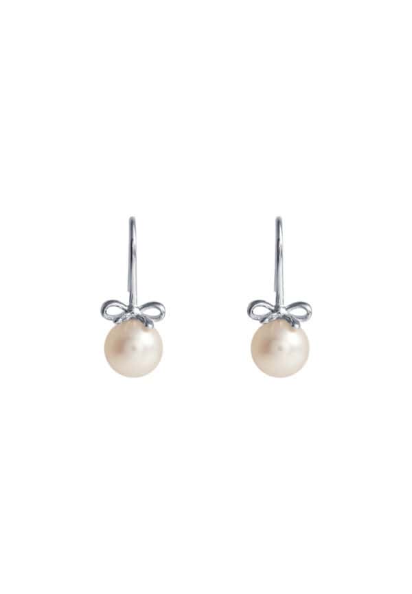 7170560-2782-0650717-3 TOMEI Lovely Bow Tie Pearl Earrings, White Gold 585