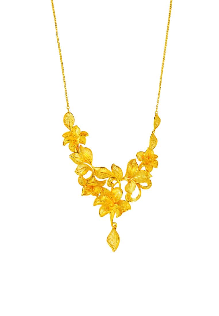 TOMEI x Xifu 【玉兰花开】Necklace, Yellow Gold 999