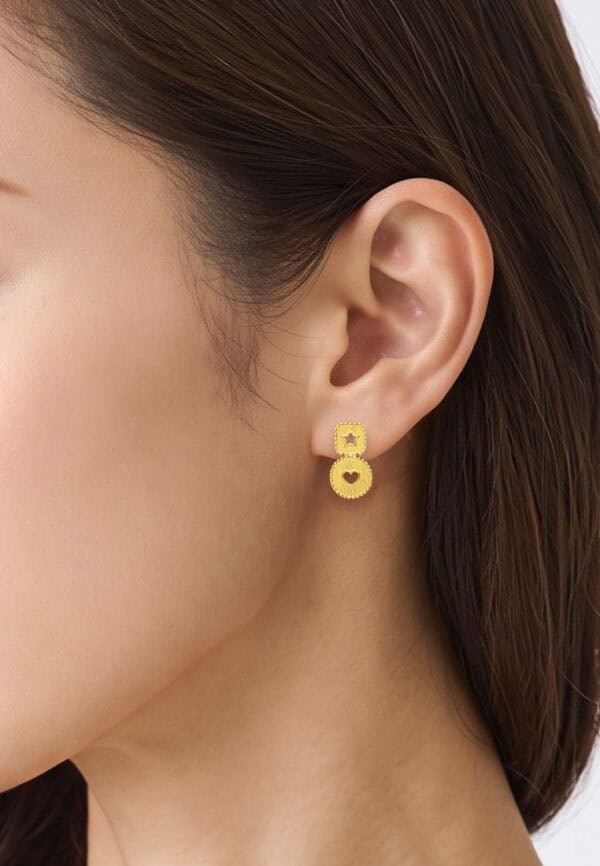 762_0006_Geometry 111E4342_2 TOMEI x Prima Gold Geometric Earrings, Yellow Gold 999