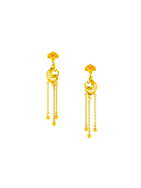 TOMEI x Xifu 【鸾凤缔缘】Earrings, Yellow Gold 999