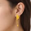 TOMEI x Xifu  【凤栖牡丹 II】Earrings, Yellow Gold 999