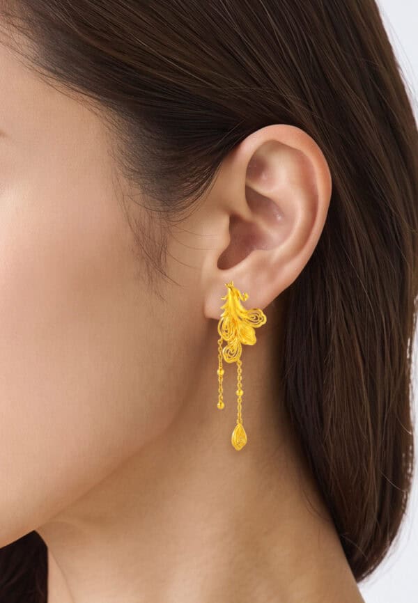 762_0011_DSC03805_3 TOMEI x Xifu 【凤栖牡丹 II】Earrings, Yellow Gold 999