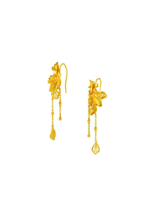 762_0012_DSC03805_2 TOMEI x Xifu 【凤栖牡丹 II】Earrings, Yellow Gold 999