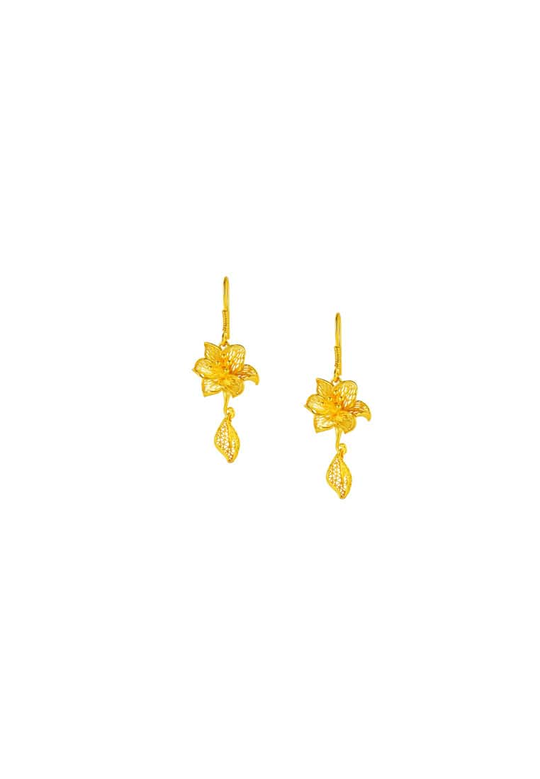 TOMEI x Xifu  【玉兰花开】Earrings, Yellow Gold 999
