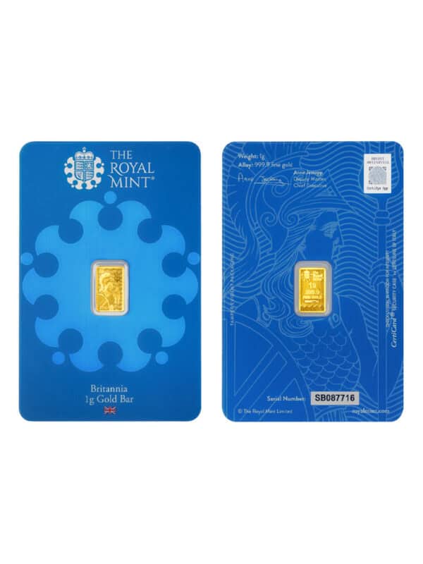 TOMEI The Royal Mint Britannia Gold Bar I 1G I Fine Gold 9999