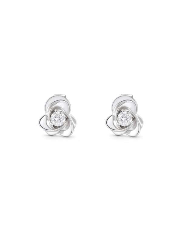 TOMEI Diamond Earrings, White Gold 375