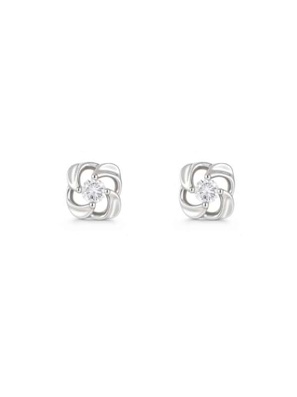 TOMEI Diamond Earrings, White Gold 375