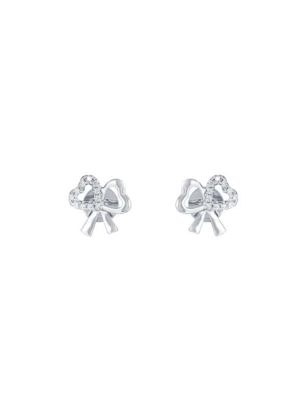 TOMEI Ribbon Earrings, White Gold 585